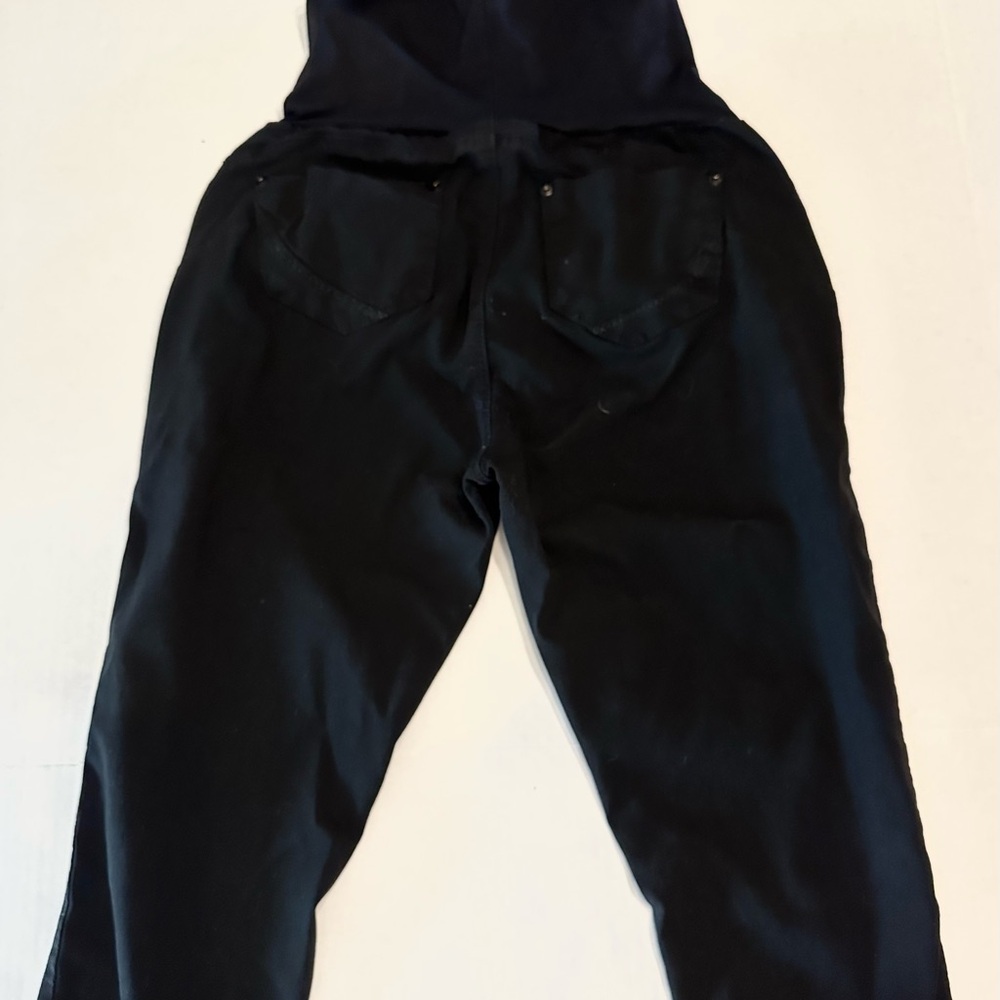 Black Straight Leg Maternity Pants with Elastic Waistband